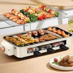 1500W Electric Barbecue Grill 2 in 1 Indoor BBQ Griddle Hot Plate Smokeless