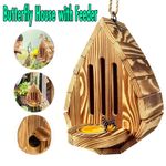 Wooden Insect Hotel Bee House Butterfly Feeder Hanging Nest Box Garden Wildlife