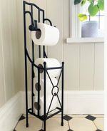 Black 'Wraymond' Floor Standing Toilet Roll Holder