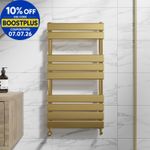RadiLux Flat Panel Heated Towel Rail Brushed Brass - 950 x 500mm