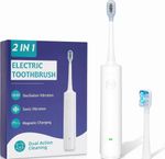 2 in 1 Electric Toothbrush Oscillating Sonic Magnetic Charging Timer Modes