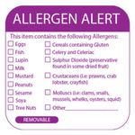 Food Allergy Warning Day Dot Labels/Catering Stickers 500 Per Roll
