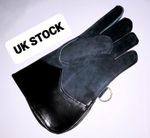 New Falconry Glove Single Layer Large Standard Size Suede Leather 12" Long Black