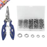 200PCS Stainless Steel Fishing Split Rings Kit Lure Connectors Loops Tackle Tool