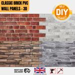 3D Brick Effect Wall Panel Cladding Slate PVC Panelling Retro Classic Red White