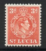 St Lucia 1938-48 3d Orange perf 12½ SG 133a Mnh.