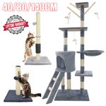 40/80/140CM LARGE CAT SCRATCHING POST STRONG NATURAL SISAL POLE HEAVY DUTY BASE