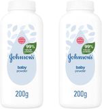 Johnsons Baby Powder 2 x 200g Gentle Soft Smooth Dry Skin Daily Baby Care UK