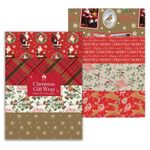 New 8 Large Christmas Gift Wrapping Paper Sheets Santa Traditional XMAS (50x70)