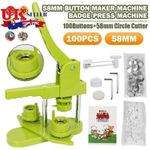 Badge Maker Machine Making Pin Button Badges Punch Press 58mm 100 Button Kit