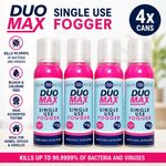 4 x Duo Max Single Use Fogger Disinfectant Aerosol Cans Kills Virus Bacteria
