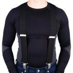 Mens Elasticated Heavy Duty Clip On Trouser Motorcycle Braces 50mm Adjustable