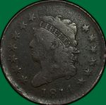 1814 Plain 4 Classic Head Large Cent Very Good VG Coin #50037