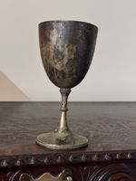Antique Pewter-Style Metal Chalice Goblet Medieval Style Country House Find