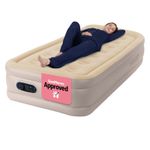 airzzZ SlumberPlus Inflatable Air Bed with Electric Pump Beige