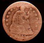 1841 Seated Liberty Half Dime FR-AG