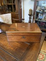 Antique Victorian Solid walnut wood   Writing Slope 