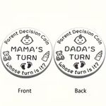 New Parent Decision Coin - Fun Humour Joke Game For Baby Mummy Daddy Birthday