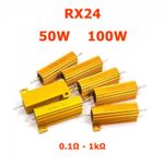 RX24 High-power Cement Resistor 50W/100W Gold Aluminum Shell 0.1-1k Ohm 0.1Ω-1kΩ