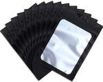 Clear Black Window Grip seal Bags Zipper Lock Flat Pouch For Packaging Art Craft