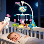 Baby Musical Crib Bed Bell Cot Mobile Moon + Star Dream Light Nusery Lullaby Toy