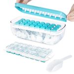 LIVIVO Ice Cube Tray with Storage Dispenser Ice Tray with Lid 48 Cubes