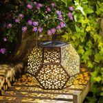Solar Lantern Hanging Garden Lights Metal Outdoor Waterproof LED Table Lamp for 