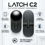 Latch C2 Keyless Smart Deadbolt Lock, Black Matte, Bluetooth NFC App Compatible