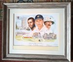 Cricket Print Jack Russell , Courtney Walsh , Tony Wright Gloucestershire signed