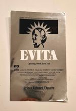 Evita Theatre Flyer, Prince Edward Theatre London, June 1978, 12 x 19 cm