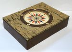 French Seita Cigar Box, Cork Effect Lid + "Compass", + Over 200 Used Cigar Bands