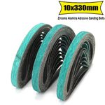 330x10mm Belt Power Finger File Sander Abrasive Sanding Belts 60-120# for Metal