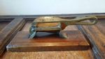 ANTIQUE VICTORIAN SHOP TOBACCO PLUG CUTTER SLICER WOOD & BRASS - GOOD CONDITION