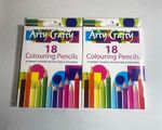 Arty Crafty 18 Coloured Pencils/Crayons Set, Multicoloured 18 Colours