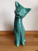 Vintage Brannam Barnstaple Pottery Cat, Green Height 26cm