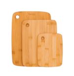 Wooden Chopping Board Set of 3 Bamboo Extra Thick Boards 