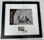 BANKSY limited edition framed Ukraine stamp set + I Hate Mondays Postcard POW