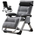 Zero Gravity Sun Lounger Outdoor Reclining Patio Garden Folding Chair w/Headrest