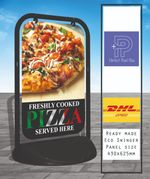Pizza Served Here Pavement Sign A Board Restaurant Food Shop Fresh ECO SWINGER