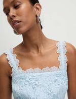 Marks & Spencer Womens Mini Above Knee Lace Dress in Ice Blue - M&S