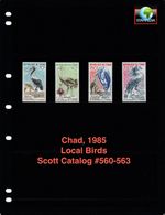 $7.95 Scott Value - 1985 CHAD Birds Crane Northern Africa Wildlife CV MNH NH UMM