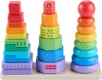 Fisher-Price Wooden Stacking Shape Sorter Toddler Toy 26 Pieces 18+ Months