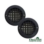 2 x Drop Out Vents Gas LPG 75mm Floor Vent Black Campervan Motorhome Caravan
