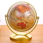 Rotating World Globe with Stand Educational Geographic Globe Gift For Child Gold
