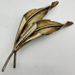 Vintage Leaves Pin Brooch Silver Tone Vermeil
