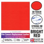 Camera Leatherette Repair 0.8mm Thin [BRIGHT RED] MADE IN UK 22*15cm