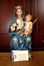 12" HAND CARVED WOOD OUR LADY VIRGIN MARY OF MOUNT CARMEL JESUS STATUE SCULPTURE