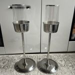 A Pair of Tall Vintage Candlesticks 52 Cm Tall Silver Plated Candle Holders