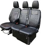 FULLY TAILORED LEATHER QUILTED SEAT COVERS for FORD TRANSIT 2014 on 