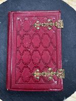 Antique French Victorian Carte de Visite Photo Album Red Leather Gilt Clasps